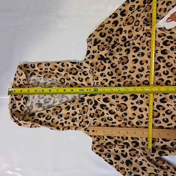 ShoSho sz M hoodie minidress, LS, Halloween leopard print, soft, stretchy fleece - Picture 10 of 13